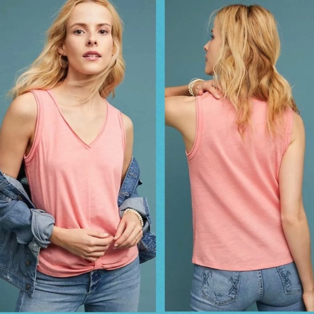 Anthropologie Bordeaux Gatineau Knotted Tank Top